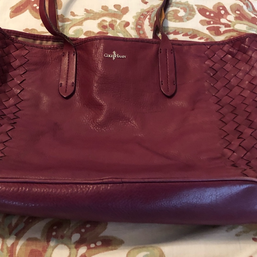 Cole Haan Victoria Tote Leather Purple